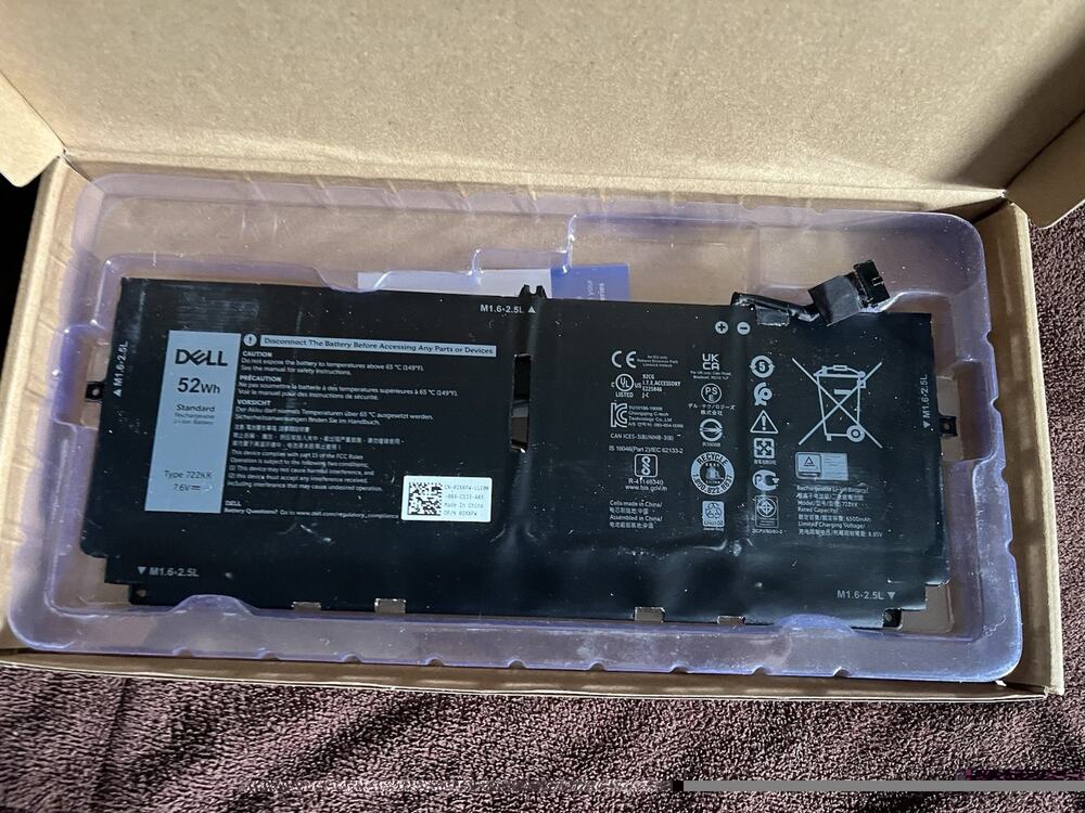 52WH Genuine 722KK Battery DELL XPS 13 9310 9300